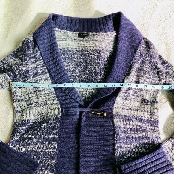 WHO
 Purple Marled Merino Cashmere Cardigan - Picture 9 of 13